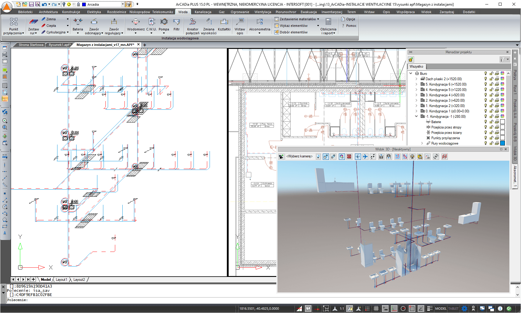 Aktualizacja ArCADia-INSTALACJE WODOCIGOWE do wersji 15 | INTERsoft program CAD